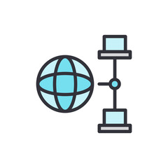 Poster - Digital Globe Connecting To Network Servers With Clean Transparency