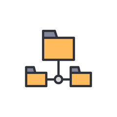 Poster - Depiction Of Files Linked In A Flat Data Structure On Transparent