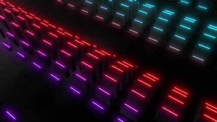 Wall Mural - This stock motion graphics video includes a clip of a Colored Neon Boxes Loop