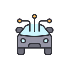 Poster - Stylized Autonomous Vehicle Displaying Advanced Sensor Technology Graphic