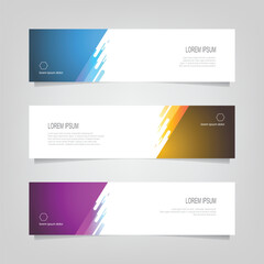 Fototapete - Vector abstract banner design web template. Collection of abstract banners,. Abstract geometric web design banner template isolated on grey background. Header - landing page Web Design Elements