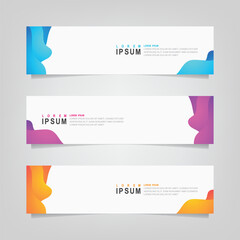 Fototapete - Vector abstract banner design web template. Collection of abstract banners,. Abstract geometric web design banner template isolated on grey background. Header - landing page Web Design Elements
