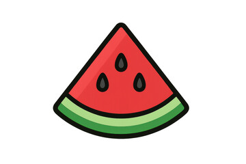 Fototapete - Cartoon watermelon slice icon with transparent background, representing summer, freshness, and healthy eating