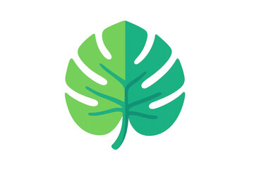 Poster - Flat design illustration of a monstera deliciosa leaf with transparent background, perfect for nature-themed projects