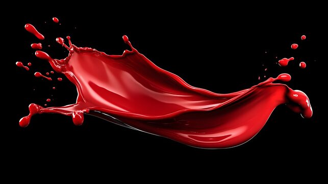 A vibrant red liquid splash against a black background.