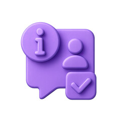 Poster - 3D Textured Purple Information Notification Icon