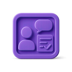 Poster - Purple 3D Icon Communication Checklist