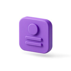 Poster - Purple Square 3D Profile Icon on Gradient Background