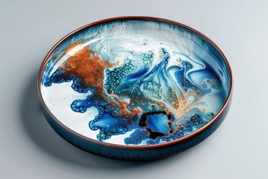 clear pixel image of Round plate with sprayed enamel