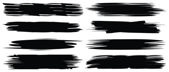 Poster - Flat Paint Brush Thin Full Background High Detail Abstract Vector Background Set.