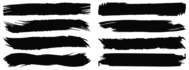 Poster - Big collection of grunge black paint, ink brush strokes. Brushes, lines, brush, strokes, grunge, dirty, backdrop. Grunge backgrounds set -vector stock .
