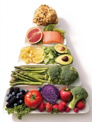 Poster - Healthy Food Pyramid Emphasizing Kidney-Friendly Choices With Clear Layout and Vibrant Ingredients for Optimal Nutrition