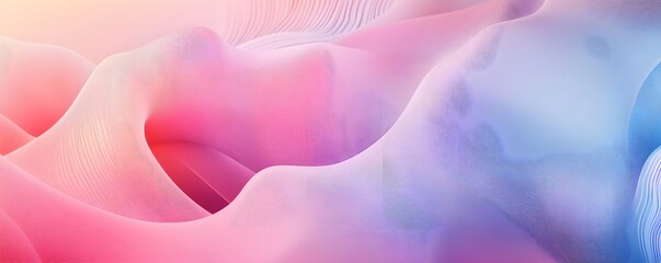 Poster - A vibrant abstract background featuring flowing waves of soft pink and blue hues, creating a soothing and harmonious visual experience, perfect for design projects or wallpapers.