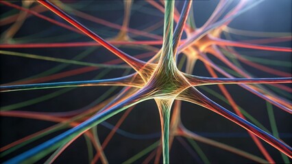 Poster - Colorful Neural Network Connections in Brain Lobes Visualization