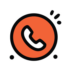 Poster - Orange Phone Icon - Contact Us, Call Now
