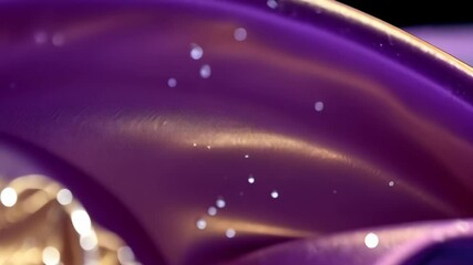 Poster - Abstract Close-Up of Glowing Purple and Gold Fabric with Bokeh Effect