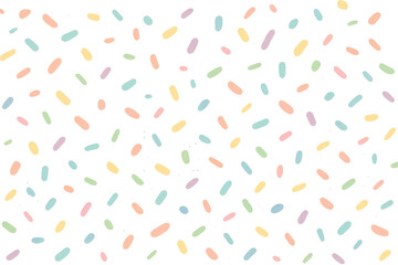 Poster - Seamless pattern of colorful sprinkles falling against a transparent background, creating a festive and joyful atmosphere