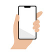 © nem - スマホを持つ手のイラスト