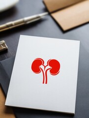 Poster - Kidney Doctor Logo Design Mockup on Clean White Background Showcasing a Modern and Professional Aesthetic for Healthcare Branding