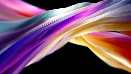 Poster - Vibrant Abstract Wave Pattern with Multicolored Light Swirls for Creative Backgrounds