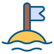 © spacepixel - Beach flag Flat Icon