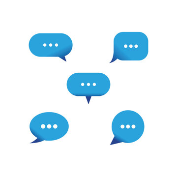 Stylized set bubble chat logo vector and symbol