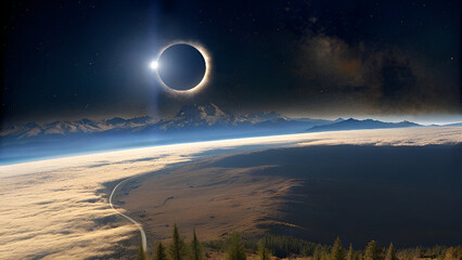 Wall Mural - This striking photograph captures the dramatic beauty of the full moon in sharp relief.