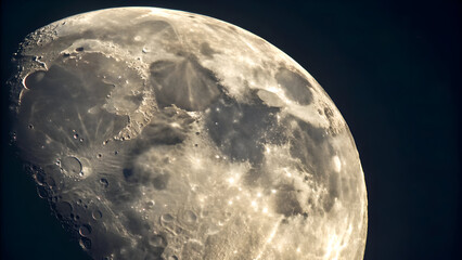 Wall Mural - This high-resolution image emphasizes the rugged and diverse terrain of Earth's natural satellite.