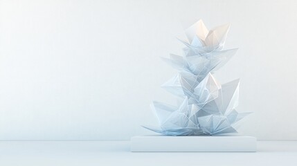 Aufkleber - Glowing White Polygon Mesh Abstract 3D Render