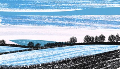 Wall Mural - sky blue and blue sea landscape art painting