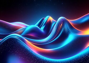 Poster - Abstract wavy forms in vibrant colors