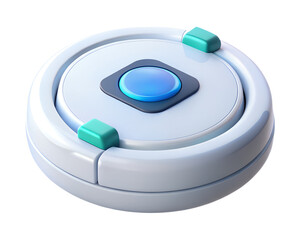 Poster - A stylish minimalistic 3d rendered icon of a technological device with smooth plastic-style shapes on a transparent background