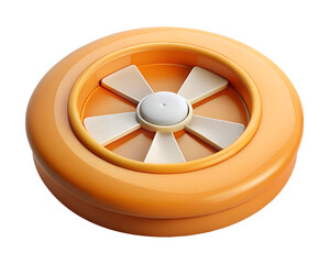 Leinwandbilder - An abstract 3d rendered illustration showcasing a fan wheel design featuring a modern minimalistic plastic-style icon on a transparent background