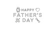 © backstock - Minimalist black and white design celebrating fathers day with watch heart and tools icons