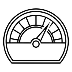 Poster - High resolution black performance meter icon vector isolated transparent background
