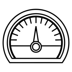 Poster - Simple black vector performance gauge icon silhouette