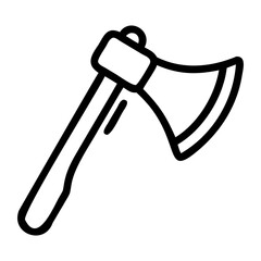 Poster - Silhouette of axe tool in black vector on transparent layer