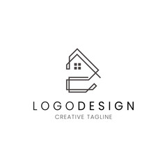 Poster - Minimalist letter Z house logo in line style for real estate, property and architecture