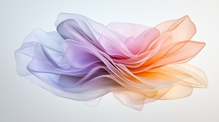 Poster - Overlapping Translucent Peach and Purple Fabric Forms