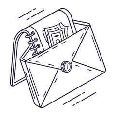 Poster - Email envelope icon vector symbol for web and business design illustration set