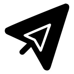 Fototapete - Simple Paper Airplane Icon Flight, Travel, and Sending Concept