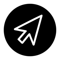 Fototapete - Simple Cursor Icon Clean White Arrow in Black Circle