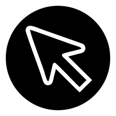 Fototapete - Simple White Cursor Icon in a Black Circle Click Here