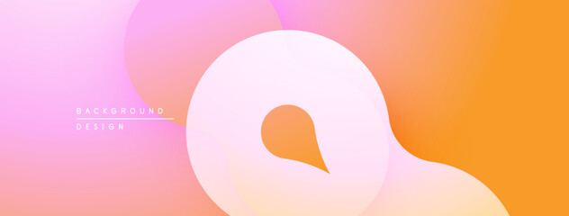 Leinwandbilder - Abstract gradient background. Soft pinks, oranges blend seamlessly. Minimalist design with overlapping shapes, modern aesthetic.