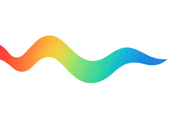 Aufkleber - Flowing colorful wave with vibrant gradient merging dynamic curved lines against transparent backdrop, creating abstract design element