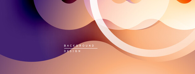 Leinwandbilder - Abstract flowing shapes, warm color palette. Gradient blends create smooth transitions, modern design elements present.