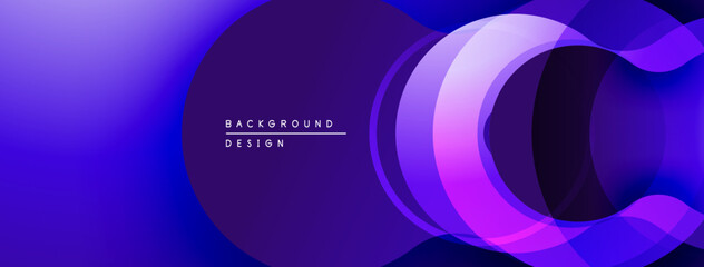 Leinwandbilder - Abstract purple layers create dynamic background. Smooth gradients, flowing shapes suggest movement, depth. Modern design element.