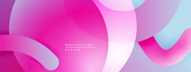 Leinwandbilder - Abstract fluid shapes, vibrant pinks, purples, blues. Modern design, smooth gradients create dynamic composition. Background texture.