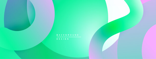 Leinwandbilder - Abstract fluid shapes blend vibrant colors. Gradient transitions create modern, dynamic visual experience. Soft curves dominate composition.
