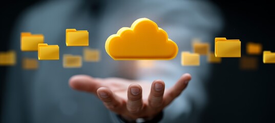 Fototapete - Clouds icon. Internet data hosting network server. Generative AI technology.	
